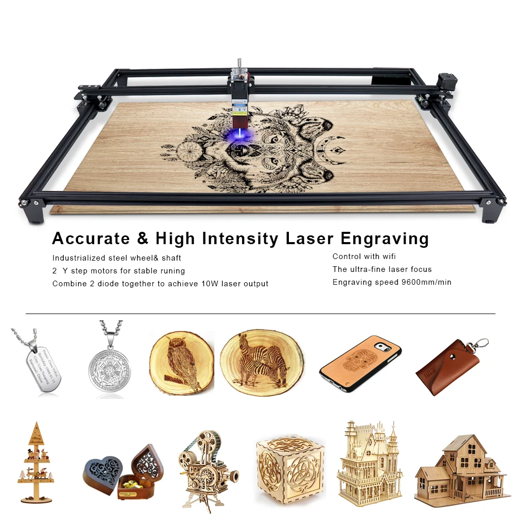 40W 80W ZBAITU M81 Large Frame Laser Cutting Engraving Machine 32-bit High Processing Wireless Offline Printing CNC Router