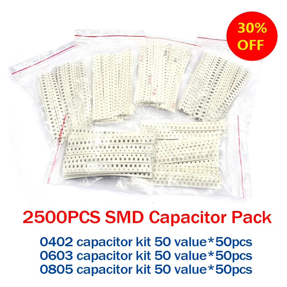 Imagem -02 - Capacitor Cerâmico Kit Sortido Smd Multicamadas 1p10uf 50 Valores 10nf 22nf 1uf 10uf 1uf 10uf 402 0603 0805 Conjunto