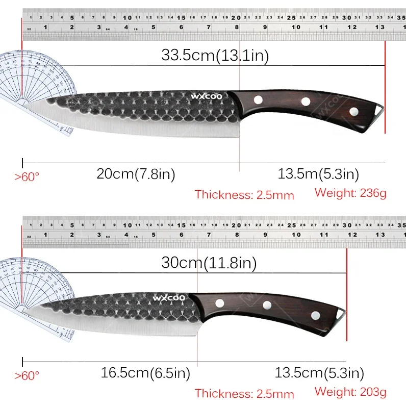 WXCOO Professionale Giapponese Chef Coltello Da Cucina Disosso Coltello Carne Butcher Mannaia Forgiato Disossatura Affettare Taglierina Frutta Affettatrice