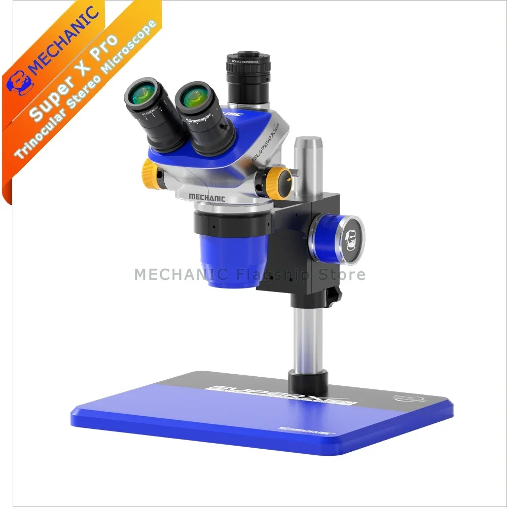 MECHANIC Super X Pro -B11 Trinocular Stereo Microscope 6.5X-52X Continuous Zoom for PCB Phone Soldering Repair Microscope Tool