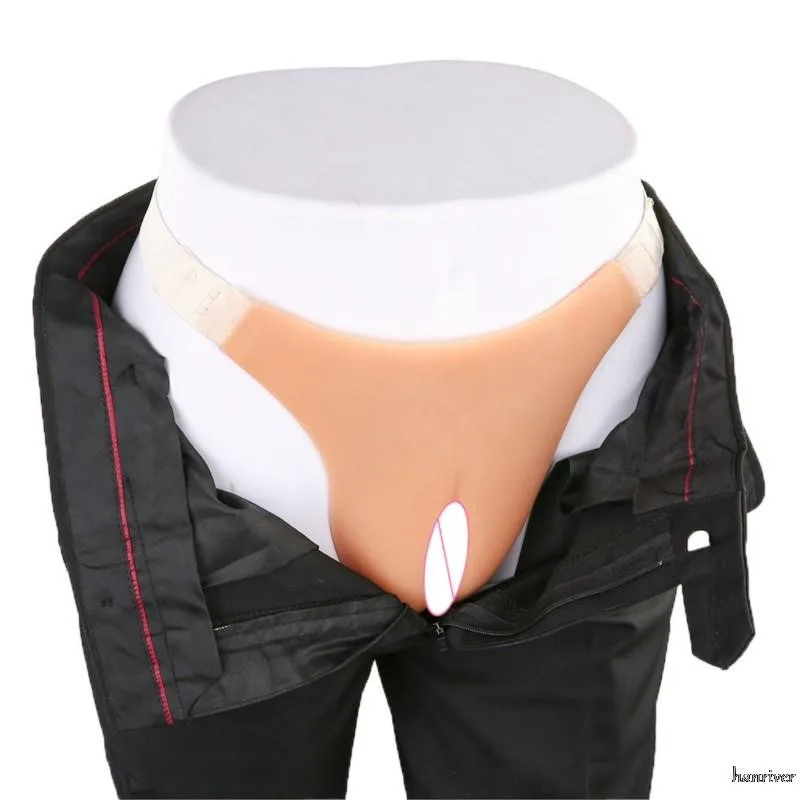 Silicone T-back Women Panty Camel Toe Female Fake Vagina Women Underwear Crossdress Cosplay Fake Breast Costume Transgender