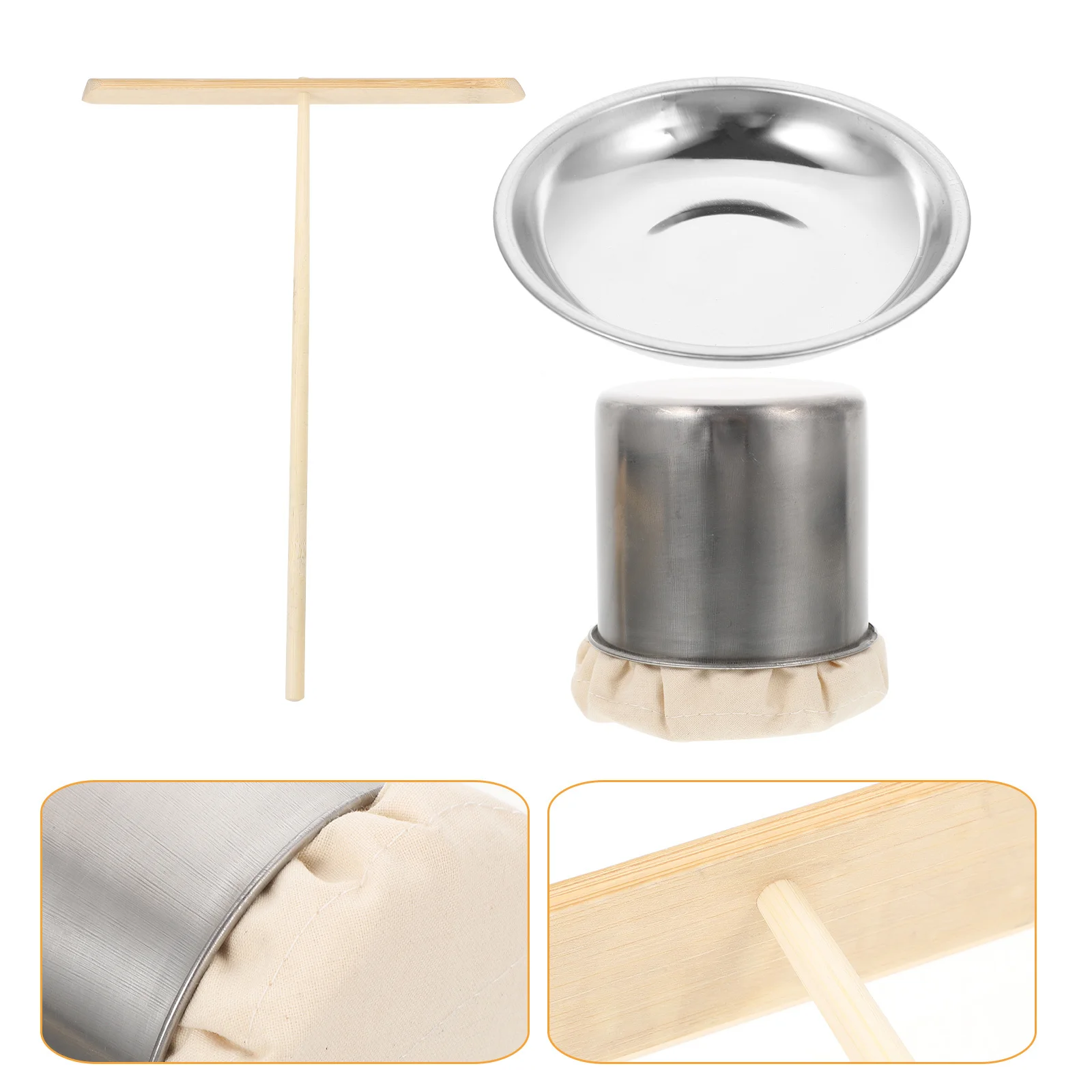 

1 Set Stainless Steel Bamboo Crepe Spreader Oil Sponge Kitchen Pancake Tool Non-Stick Batter Spreader Household Baking Accessory