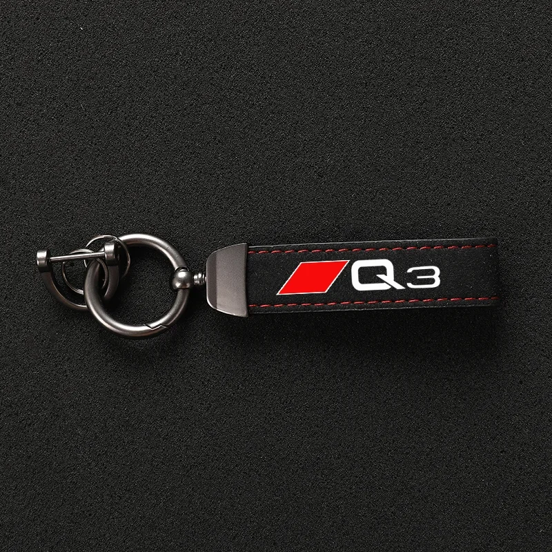 Suede Keychain Sport Car Key Ring Custom Gift With Logo For Audi A1 A3 A4 A5 A6 A7 A8 Q3 Q5 Q7 Q8 TT B4 B5 B6 Car Accessorie