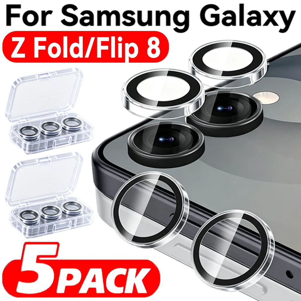 5-1 Stück 3D Klarer Kameralinsenschutz für Samsung Galaxy Z Flip 8 Fold 8 Wide Ultra Gehärtetes Glas Linsenschutzfolie Anti-Kratz-Folie