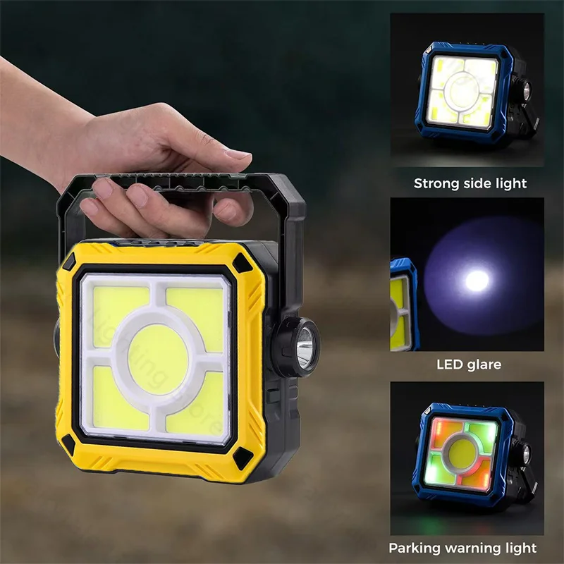 Multifunctional Powerful  Searchlight Solar Flashlight USB Rechargeable LED Camping Lantern with Toolbox Outdoor Portable Light