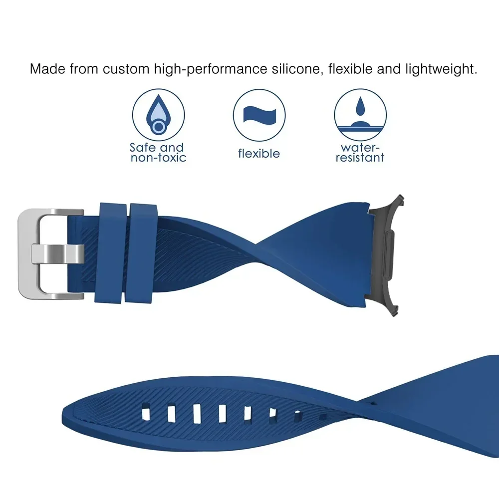 Pulseira de silicone para samsung galaxy watch ultra 2025 47mm listra textura substituição pulseira para galaxy watch 8/8 clássico correa