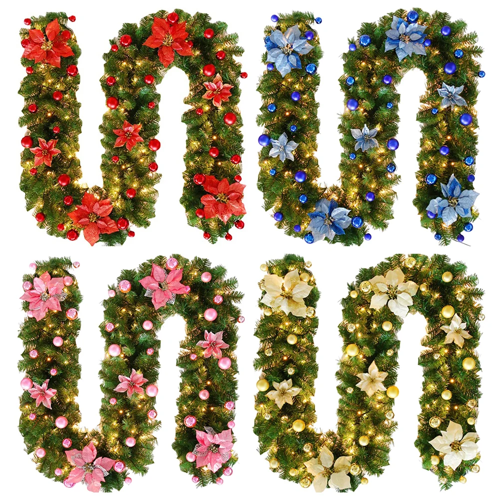 Transformative Christmas Decoration Item 2 7 Meter Waterproof Floral Garland Bringing Festivity to Every Corner of Your Space