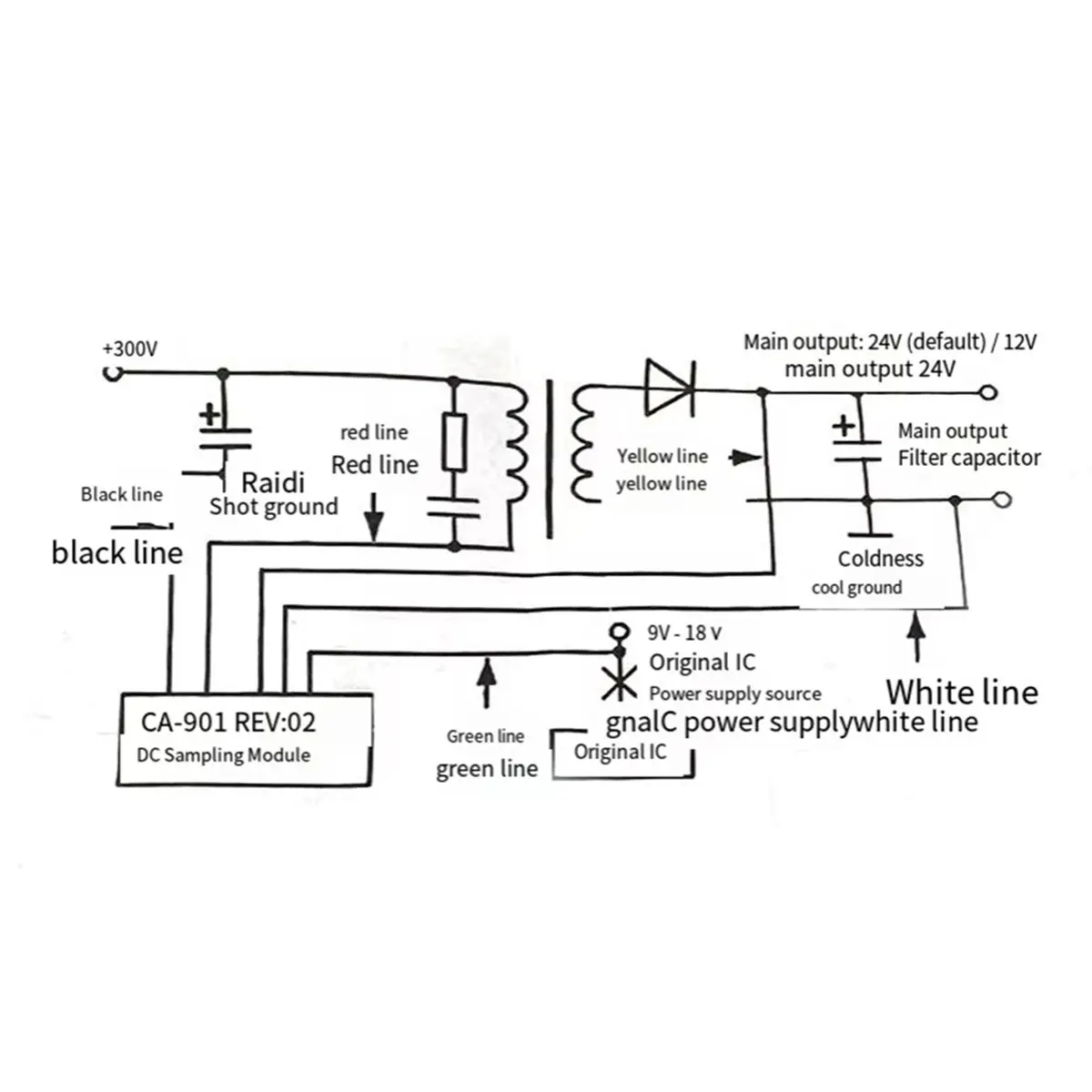 A75K 5PCS DC12/24V 46 Inch Module Sampling Power Module for 46''Display Maintenance CA-901