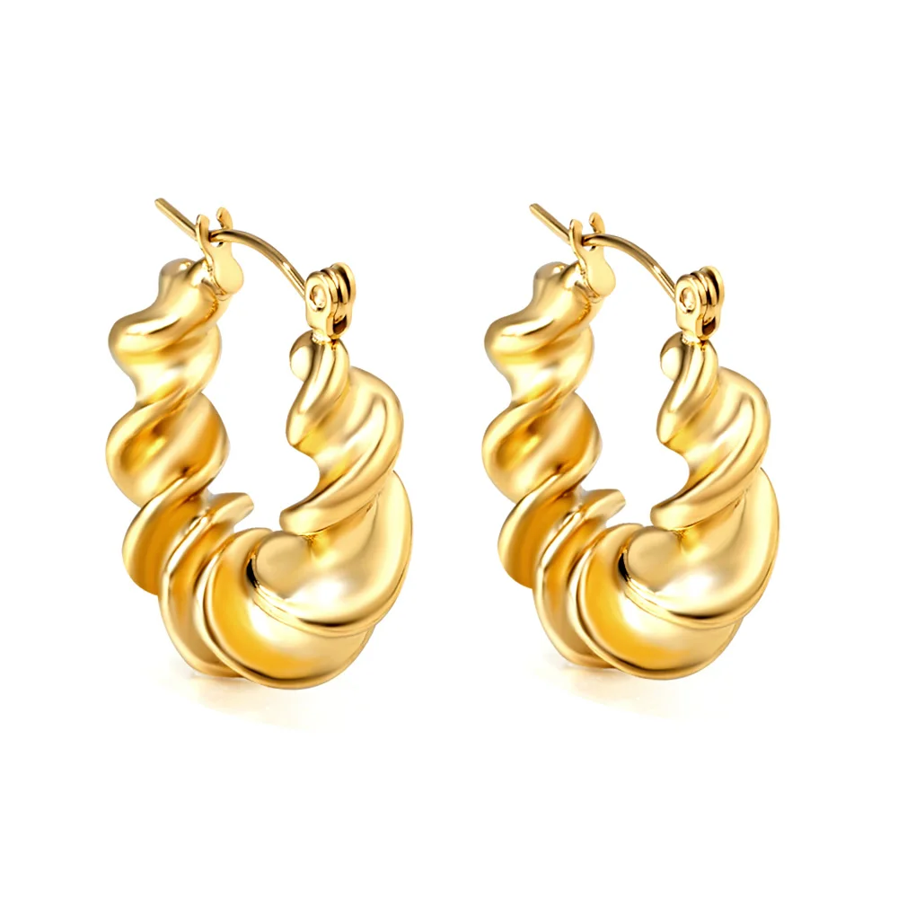 LUXUSTEEL Half Circle Opening Earrings Minimalist Stainless Steel Hoop Earrrings for Women Earring Girls Party Jewelry Gifts