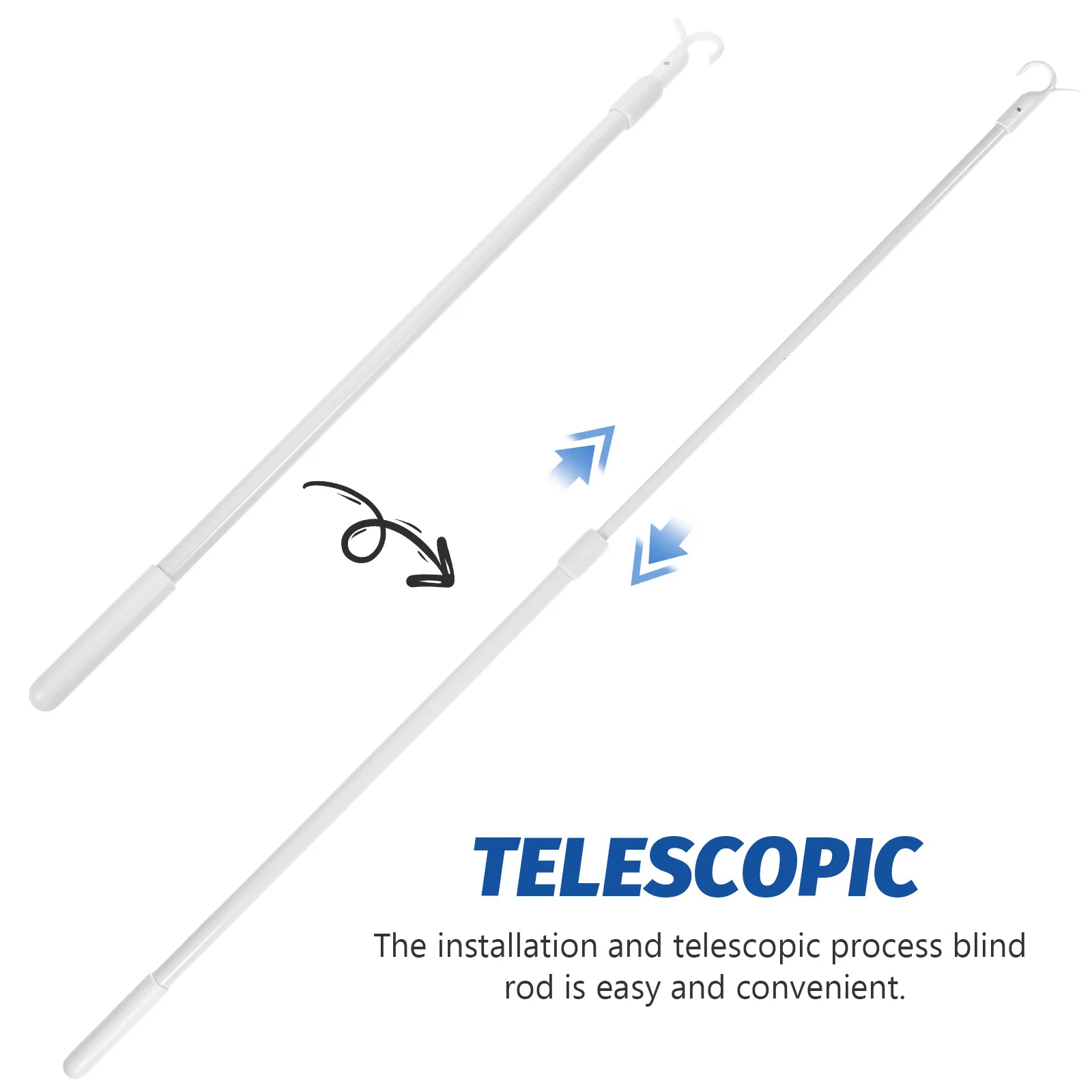 

Blind Wand Vertical Pull Rod For Window Blind Repair Aluminum Alloy Hook End Curtain Parts Drapery Wand Cordless Window