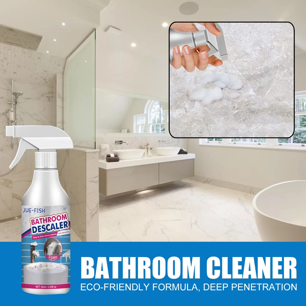 Bathroom Foam Cleaner Spray Powerful Descaling Cleaning Agent Quickly Remove Stains Remover for Glass Wash Basin Stainless Steel