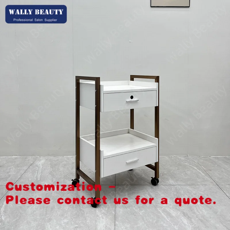 

Мебель для парикмахерских Customize.White: Тележка-органайзер на колесиках с двумя ящиками для косметики и инструментов
