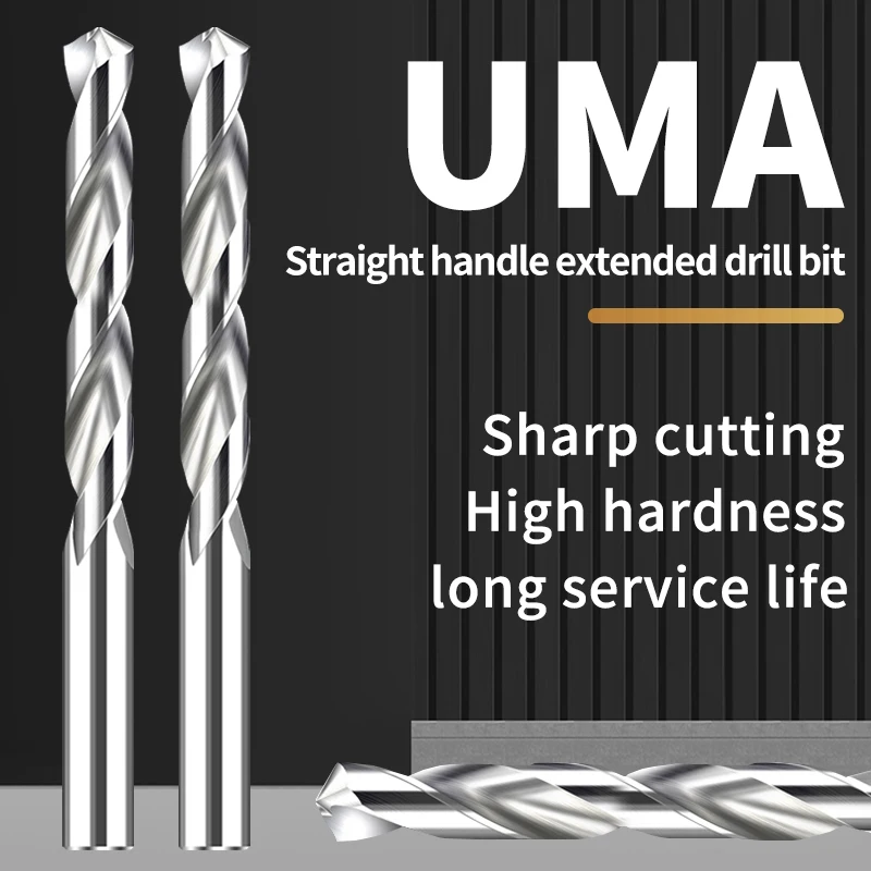 GULING 1PCS CNC Solid Carbide Tungsten Long Shank 150 mm Steel Twist Drill Diameter 3 - 13 mm Straight Shank Drilling Hole