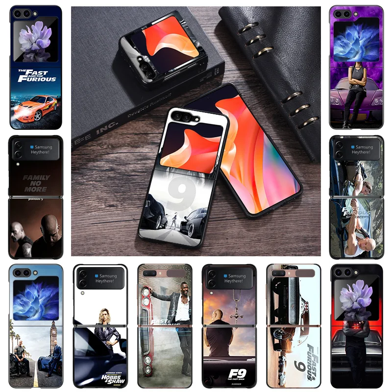 Hard Phone Cases For Samsung Z Flip 6 5 4 3 Galaxy Flip6 5G Flip5 Flip4 Flip3 Fast Furious 9 PC Black Matte Cover