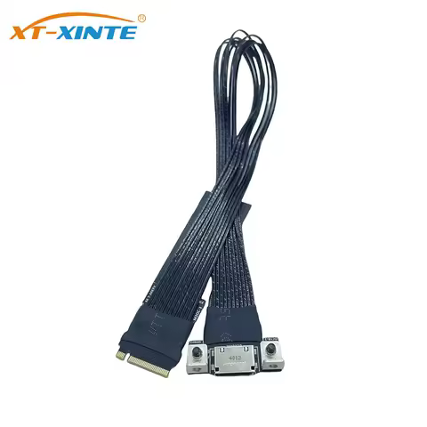 Silver Plated Cable M.2 to Oculink 4i Extension Cable for M.2 Mkey NVME to SFF8612 Adapter Cable PCIe 4.0 X4 Gen for PC Desktop