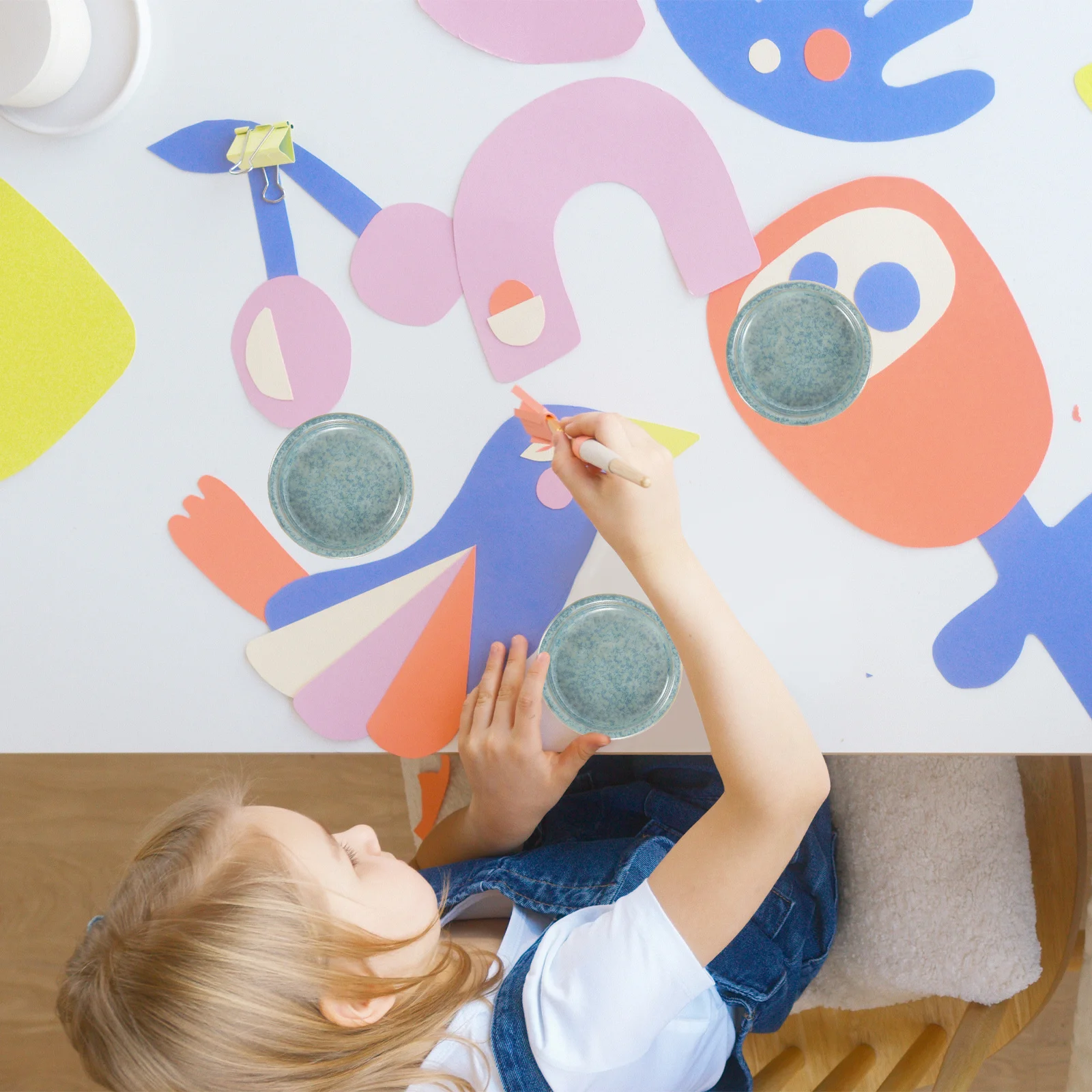 

1Set 5-Layer Ceramic Mixing Tray Multi-Use Watercolor Palettes for Painting Acrylic Oil Color Display Plate Tools