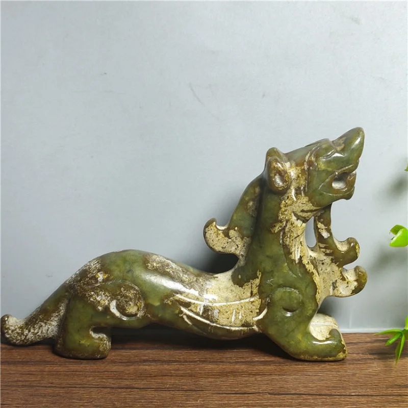 

Antique Artificial Natural Ancient Crafts Xiu Jade Zodiac Dragon Ornament Jade Wholesale