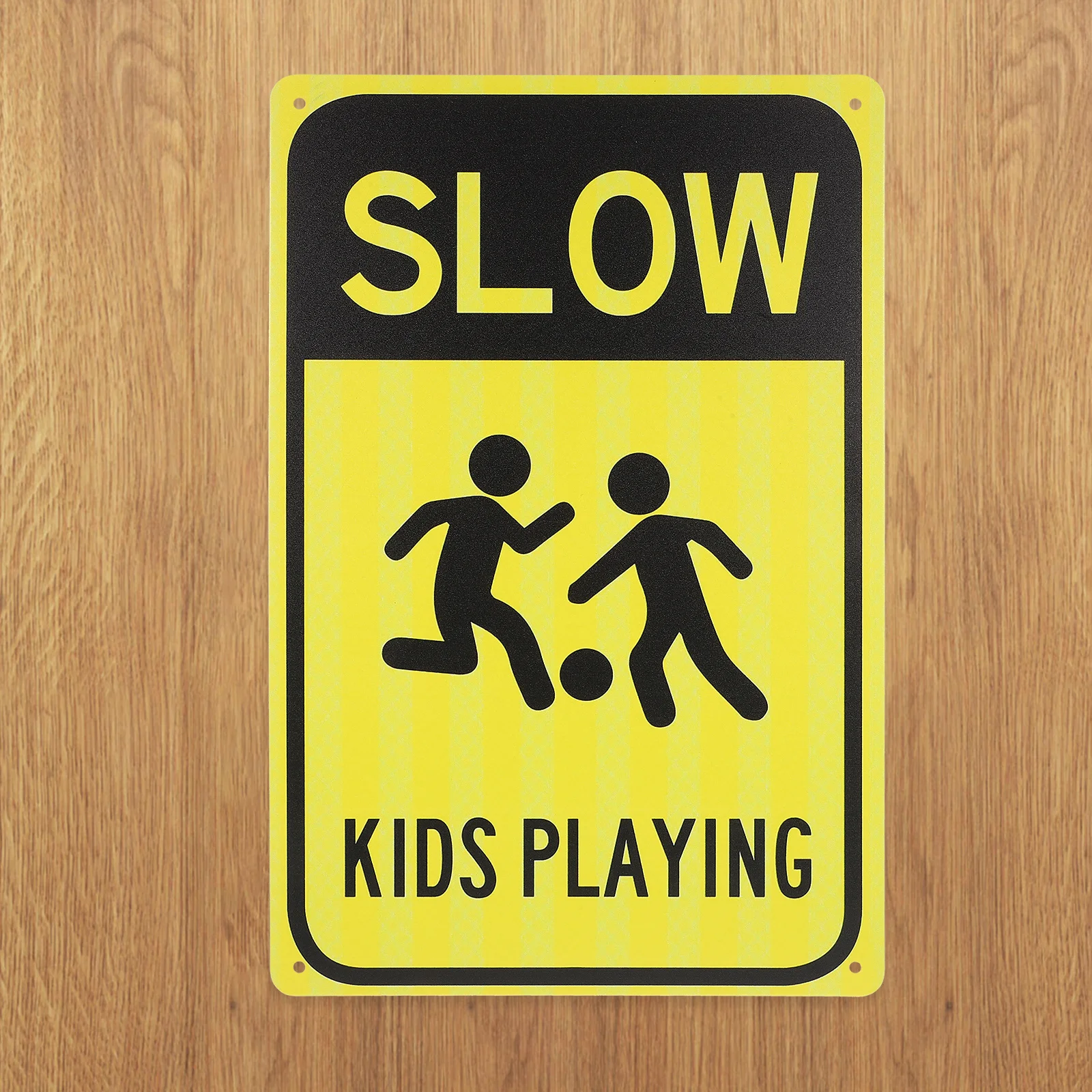 

Metal Slow Down Kids Playing Warning Sign Road Safety Traffic Street Iron Caution Sign For City Streets All Weather