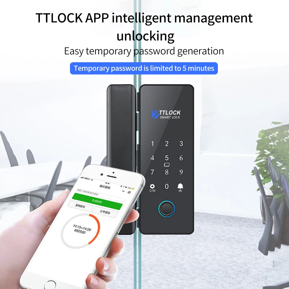 Smart Lock For Sliding Glass Door Wooden Door TTLOCK Biometric Fingerprint Lock Electronic Door Lock App Digital Lock Drill free