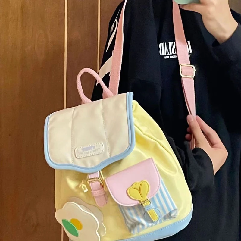 Women's Backpacks Japanese Dopamine Cartoon Kawaii Sweet Cute Verstaile High Quality Large Capacity Portable Schoolbags For Girl