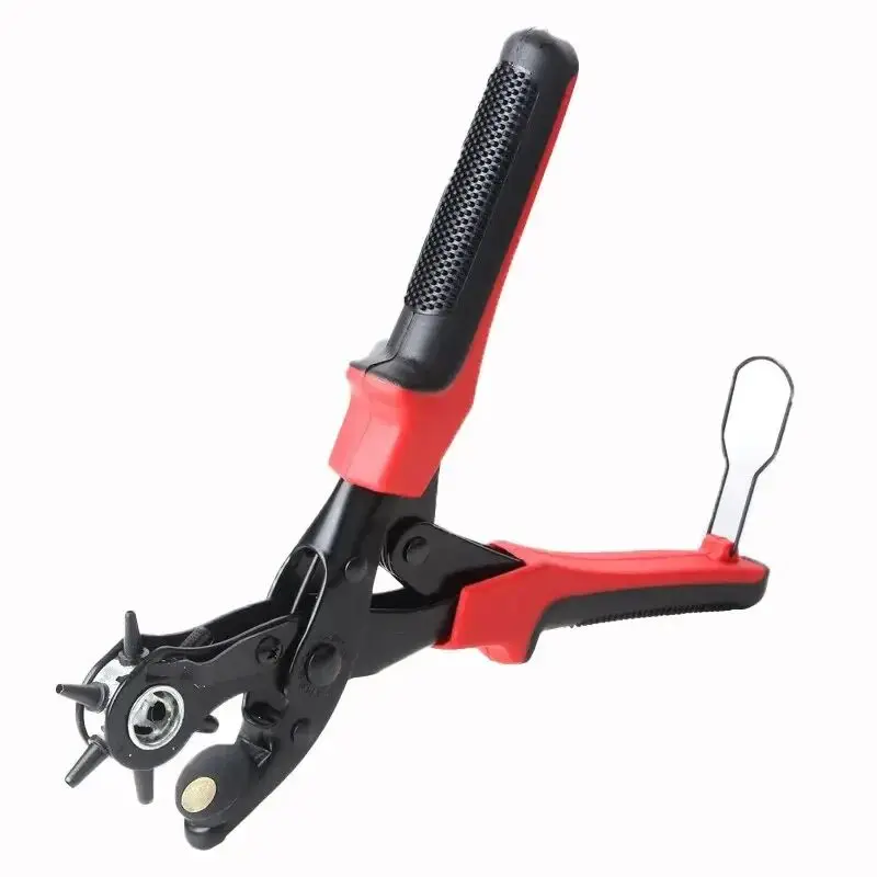 Belt Puncher Punch Hole Pliers Multifunctional 6 Round Holes for Leather Paper Card Belt Luggage Plastic Products