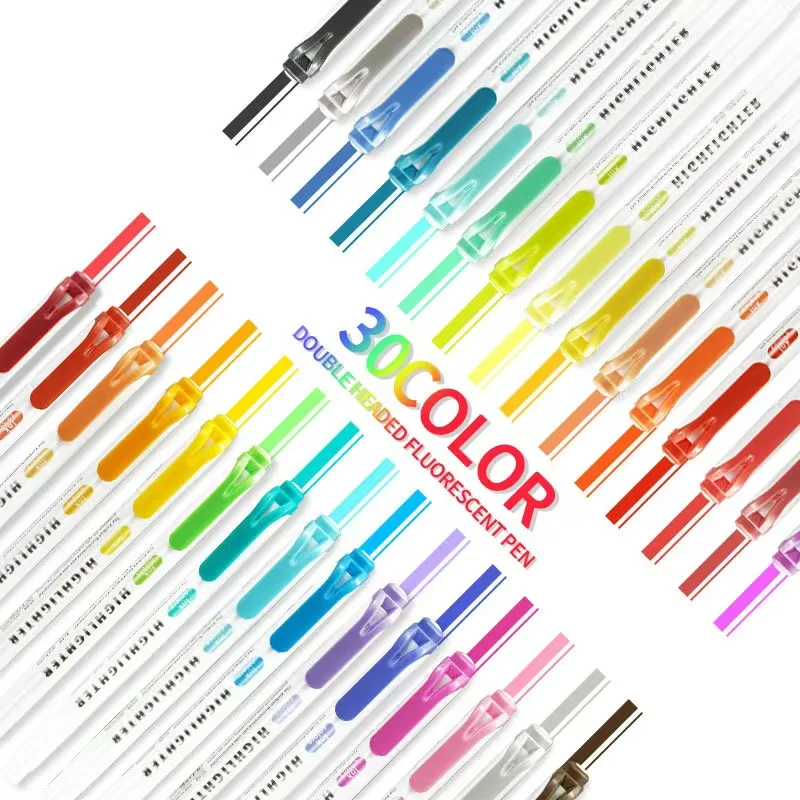 5-30 Colors Cute Double Head Highlighter Pen Kawaii Art Marker Painting Pen Soft Color Fluorescent Pen School Office Stationery