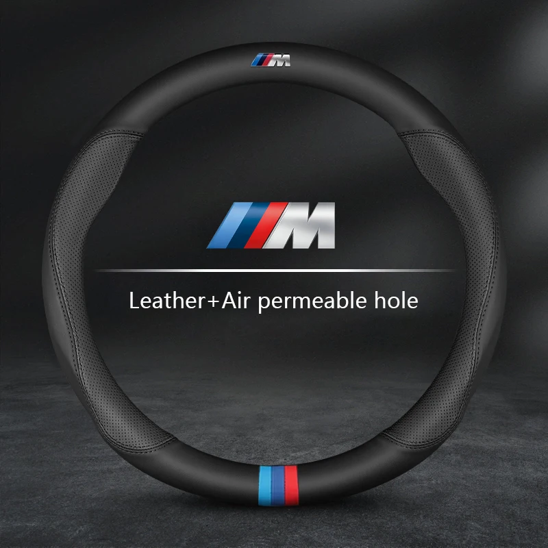 Carbon Fiber Leather Car Steering Wheel Cover, Auto Accessories, For BMW X1 X3 X5 X7 G20 G30 E39 E46 E87 E90 E92 F10 F15 F25 F30