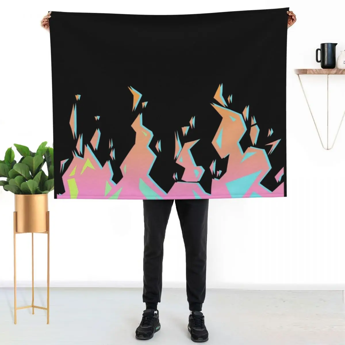 Promare Burnish Flames Throw Blanket Multi-Purpose Decoratives blankets and throws Baby for babies Flannel Blankets