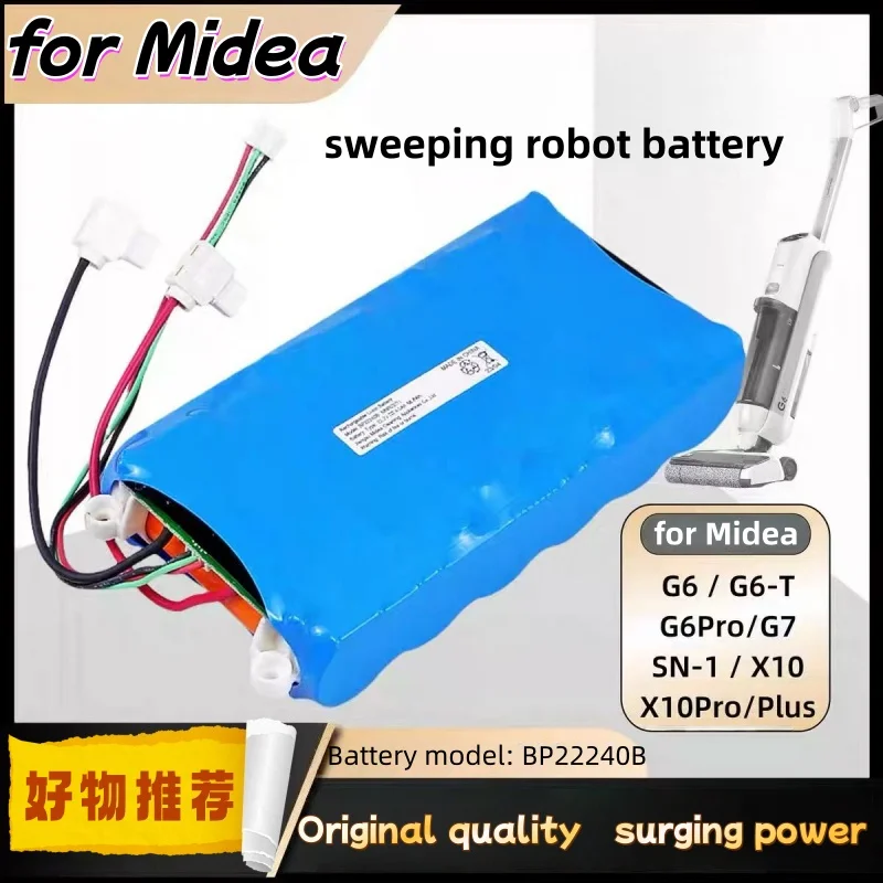 بطارية جديدة 22.2 فولت 4000 مللي أمبير في الساعة متوافقة مع منظف الأرضيات ميديا وكاسحة X10 Pro/G6 Pro/SN-1/G7/X10 Plus/G6 TProBP22240B #1