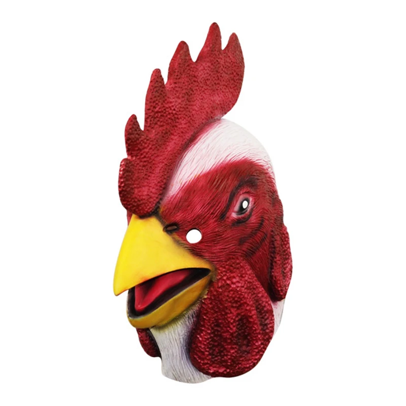 Chicken Head Latex Mask Cock Mask for Costume Party Carnival Prop