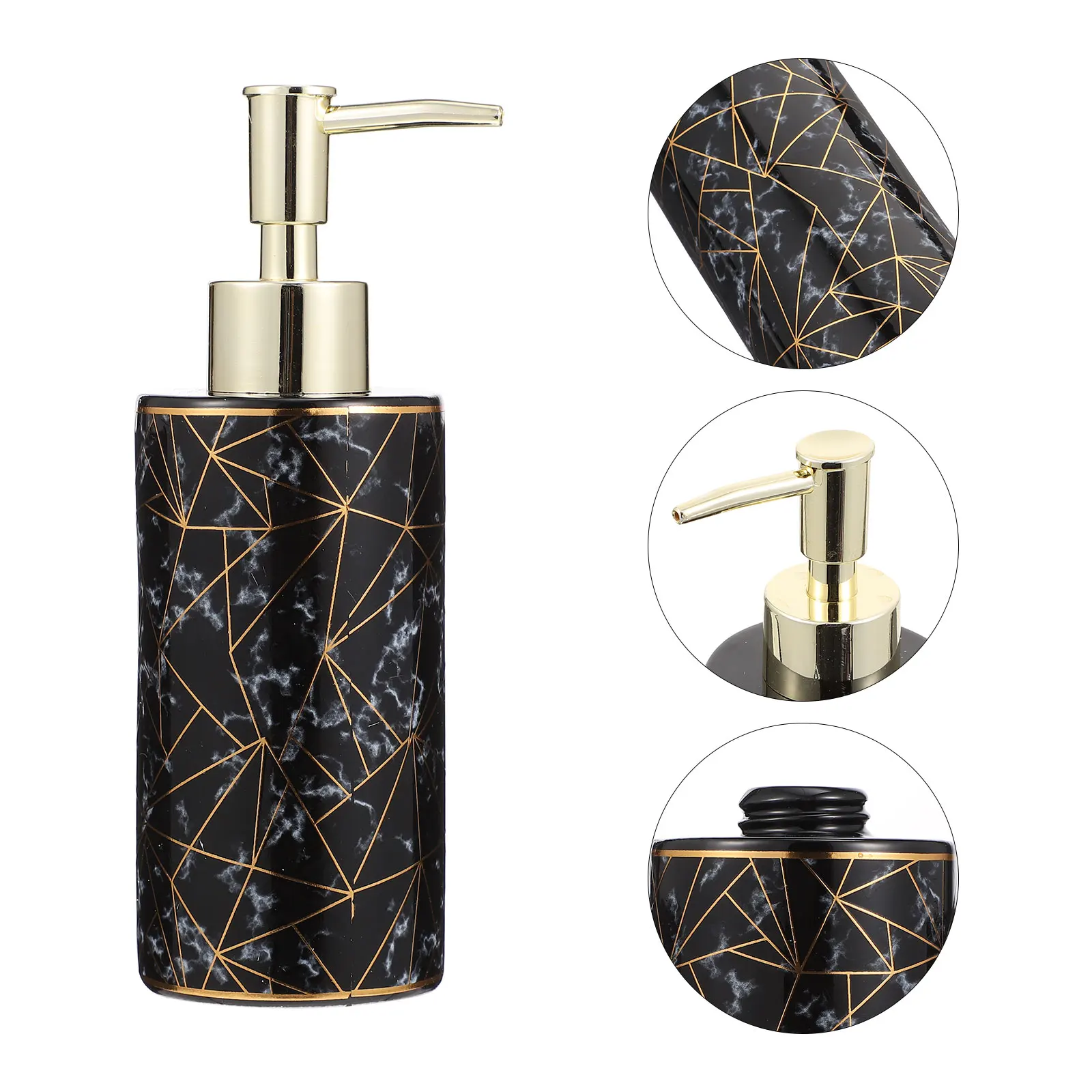 

1pc Marble Pattern Empty Lotion Dispenser Bottle Plastic Pump Container Creative Shampoo Soap Refill Travel Portable