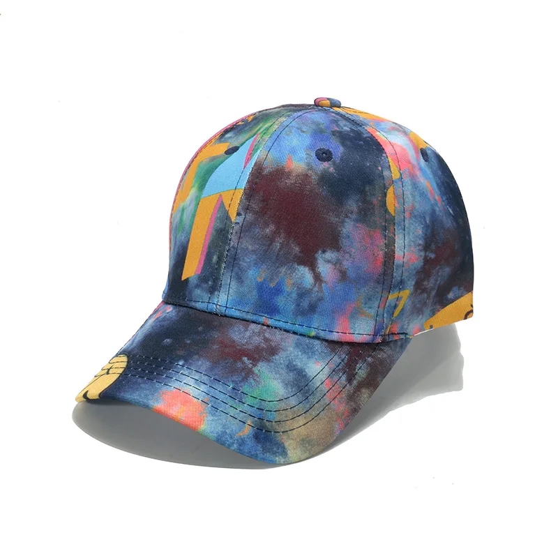 Amazon AliExpress European and American Trend Versatile Sun Hat Men's Personalized Colorful Graffiti Baseball Cap Hip-Hop Hat