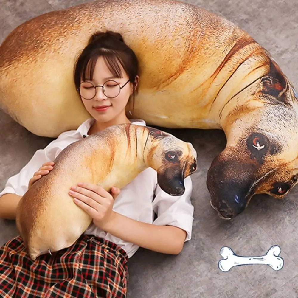 Cute 3D Lifelike Animal Throw Pillow Creative Dog Pillow Soft Cushion Office