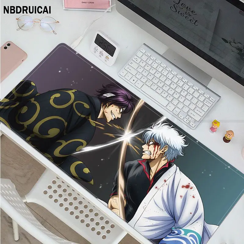 GINTAMA-alfombrilla de ratón grande para ordenador, alfombrilla de tamaño grande para juegos CSGO, escritorio, portátil