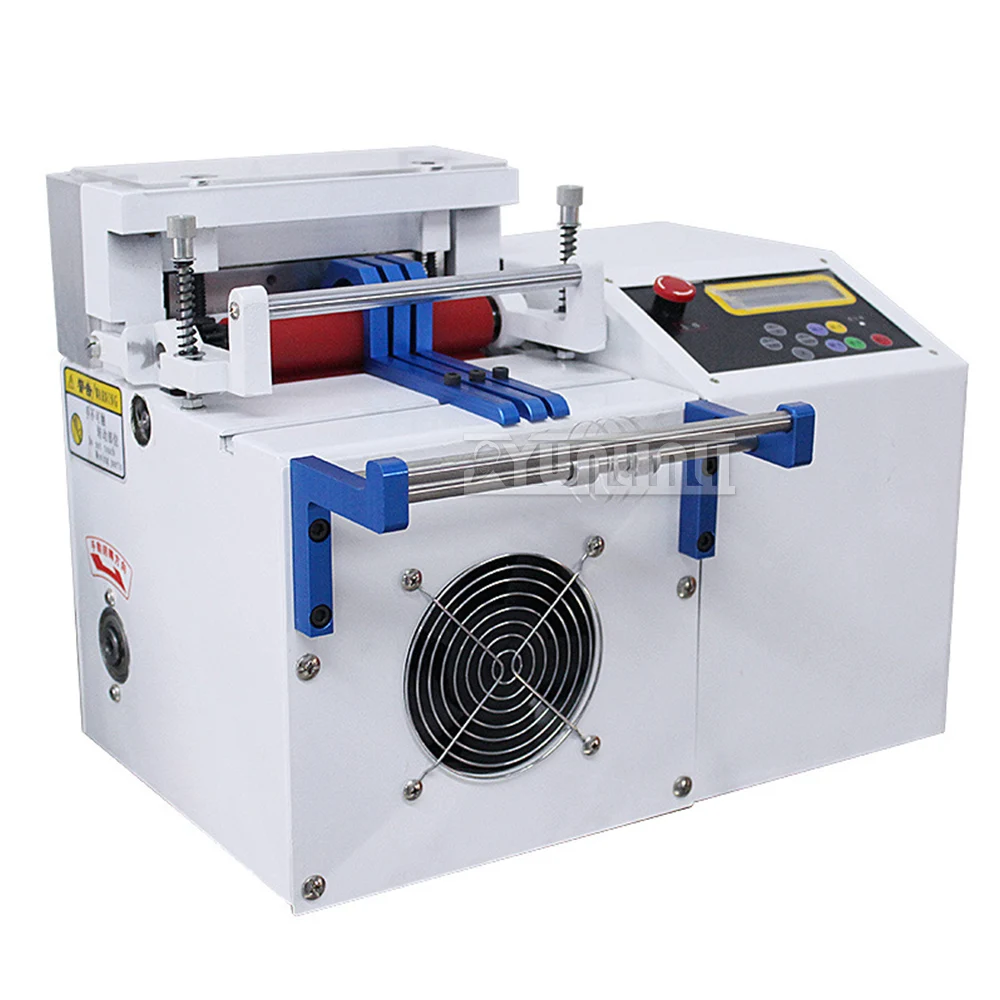 Mesin pemotong tabung otomatis layar Lcd 220V 1/4HP, mesin pemotong pipa mikro komputer, kertas Pvc lengan menyusut panas