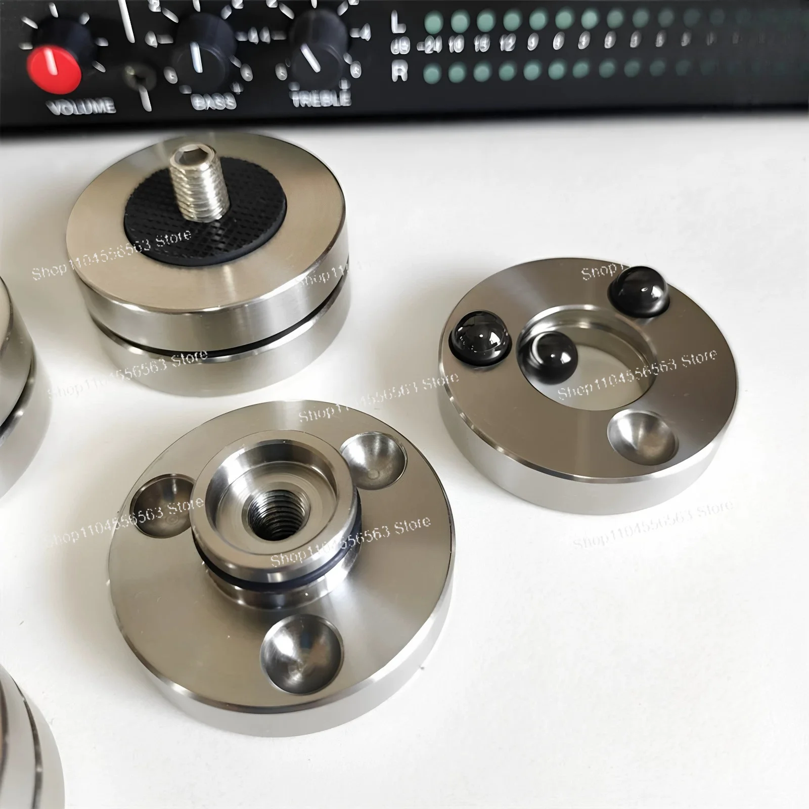 FE Flat Spike HiFi Audio Isolation Feet with Ceramic Beads for Bookshelf Speaker CD DAC Amplifier Vibration Damping