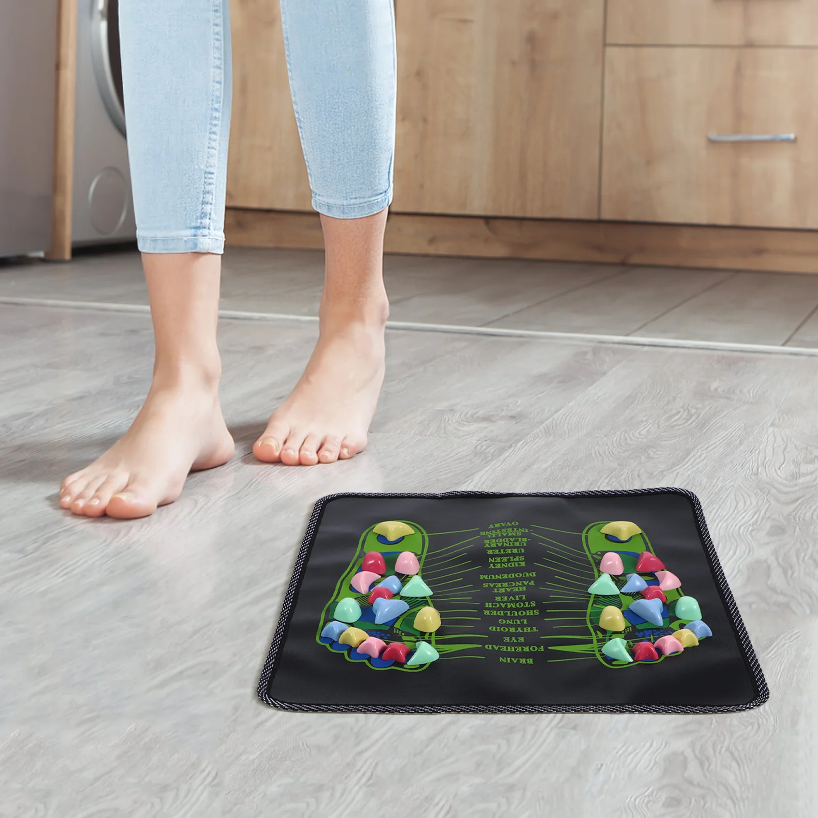 تدليك الحجر حصيرة ريفلكسولوجي وسادة للقدم العلاج بالابر للعناية بالساق القدم تدليك دائم نونسليب #2