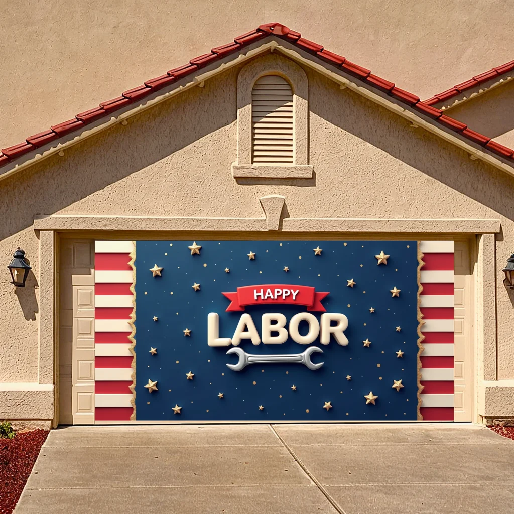 تصميم ديكور، لافتة يوم العمل، تصميم احتفالي، لافتة احتفالية لتزيين الحدث، احتفالات العطلات، الاستخدام الداخلي #3