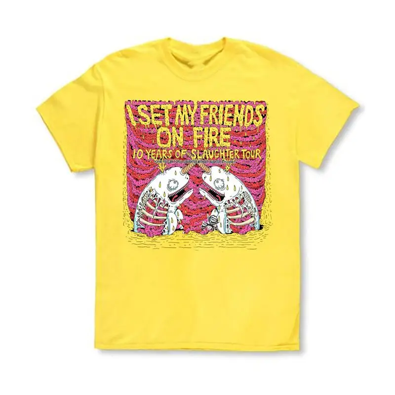 

Rare I Set My Friends On Fire Band Tour For Fan S to 5XL Yellow T shirt TMB