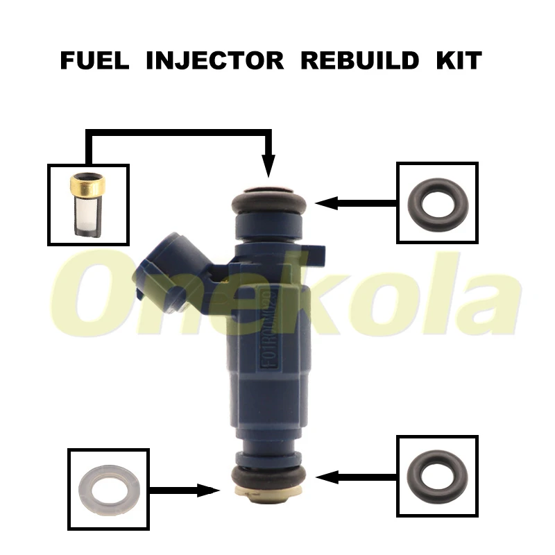 Fuel Injector Service Repair Kit Filters Orings Seals Grommets for Geely Volkswagen 3000 Vista 06 B52.0 OEM: F01R00M029