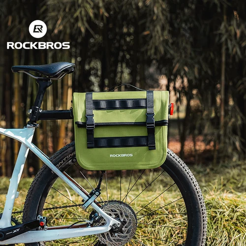 Imagen 2 del producto ROCKBROS-bolsa delantera para bicicleta, bolsa de sillín multifuncional de 15L, bolsa portátil para horquilla de bicicleta de gran capacidad