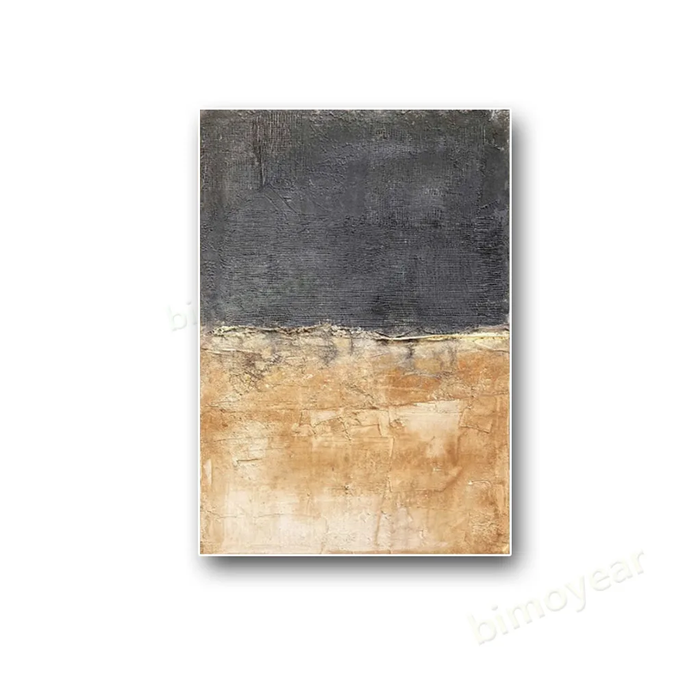 لوحة زيتية تجريدية مرسومة يدويًا بنسبة 100% باللونين الأسود والأصفر لوحة جدارية أصلية لتزيين غرفة المعيشة المنزلية طلاء جمال داخلي