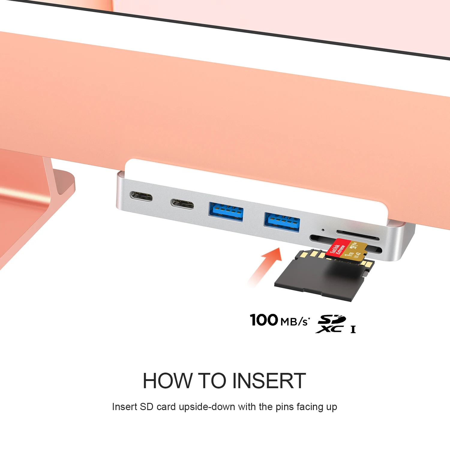 Imagem -04 - Qwiizlab Usb c Hub en Adaptador Usb-c 10gbps Usb-a 5gbps Lectores de Tarjetas 100mb s Hdmi 4k 60hz para Imac 24 Pulgadas m1 m3