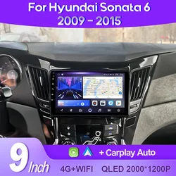 QSZN For Hyundai Sonata 6 YF 2009 - 2015 2K QLED Android 13 Car Radio Multimedia Video Player GPS AI Voice 4G CarPlay Head Unit