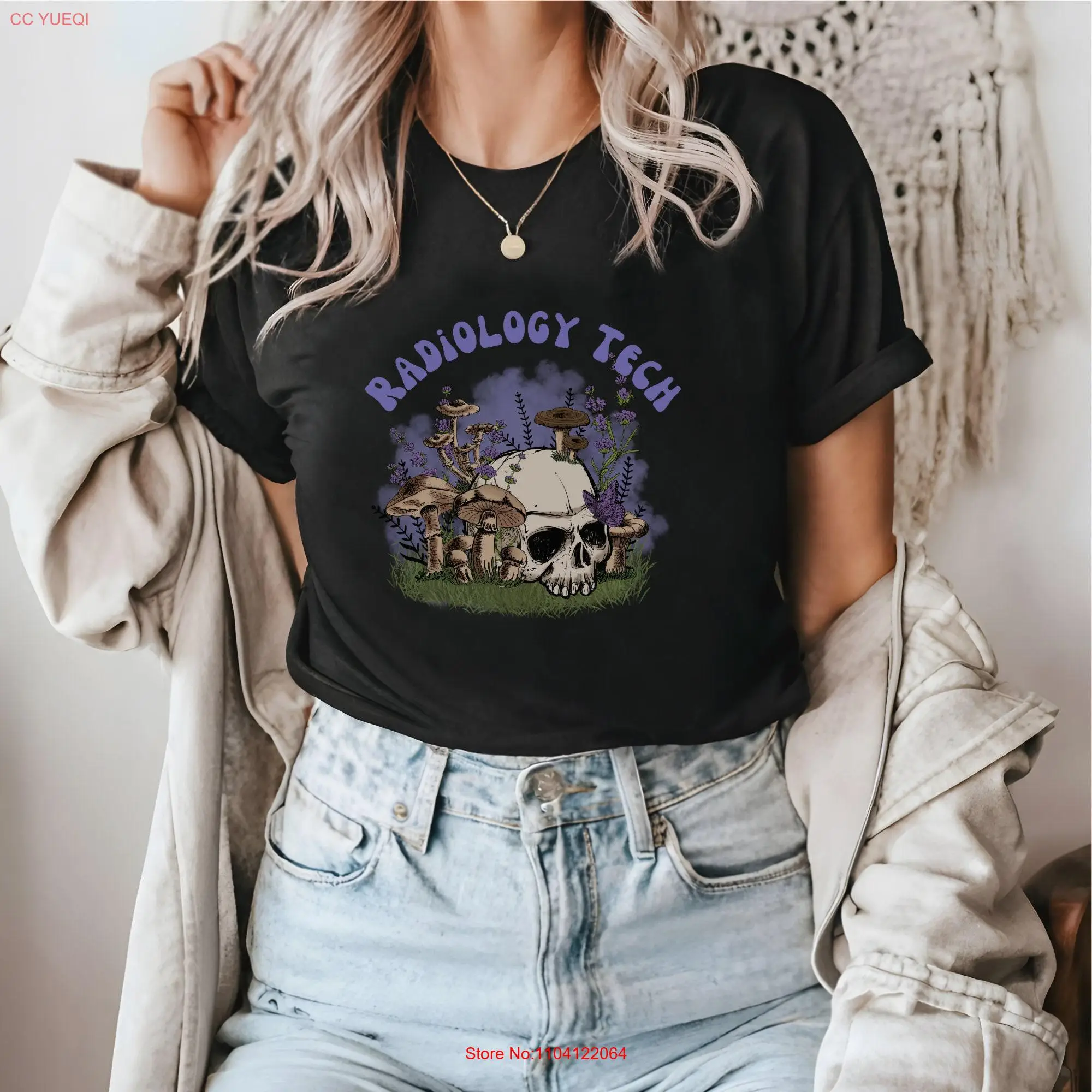 Radiólogo camiseta rayos X Tech seta radiología escuela Rad trabajo TechnologisT rayos X mujer manga larga o corta