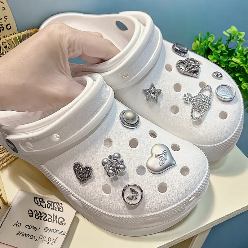 Tren Fashion sepatu lubang jimat untuk DIY seri Retro hilang Planet sepatu gesper dekorasi untuk sepatu pesona sandal bakiak hadiah anak-anak