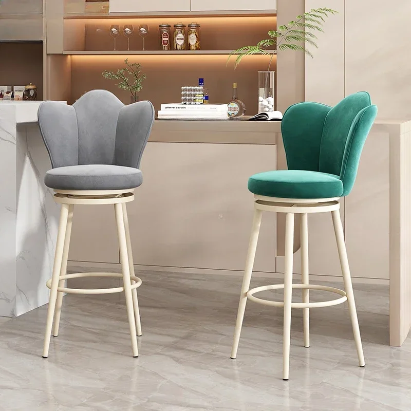 

Barstools Pink Chair Dining Chairs Acrylic Counter Stools Kitchen Stool Velvet Table Swivel Nordic Minimalist Mesas Furniture