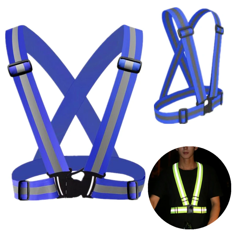 

Highlight Reflective Straps Night Work Security Running Cycling Safety Reflective Vest High Visibility Reflective Safety Jacket