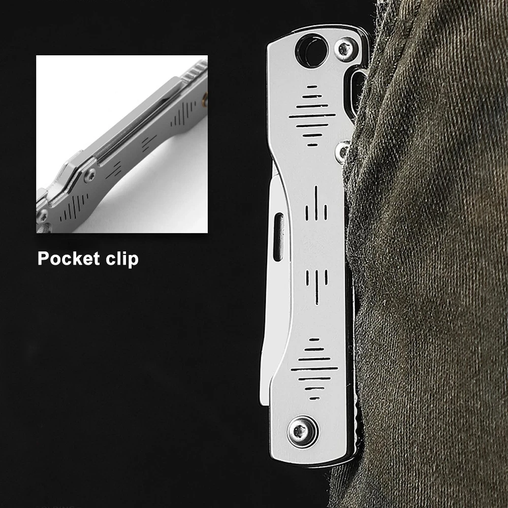 Stainless Steel Quick-opening Folding Knife Utility Knife Mini Folding Keychain Scalpel EDC Courier Opening Knifves 10 Blades