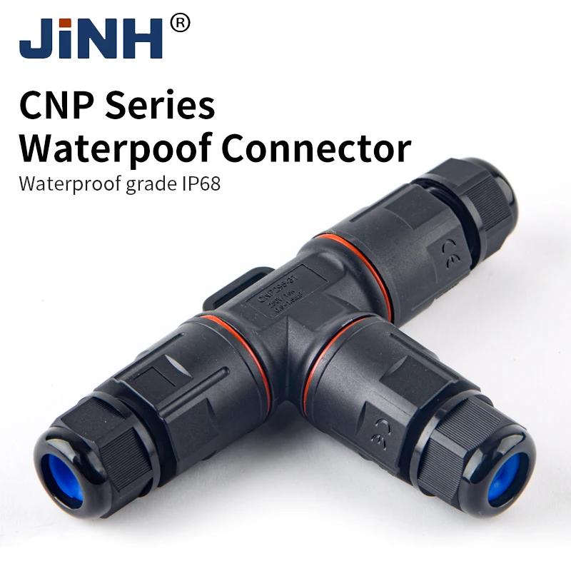 

JINH CNP29XT IP68 Waterproof Cable Quick Wire Connector T Type 4 5 Ports Junction Screwless Electrical Terminal Wiring Outdoor